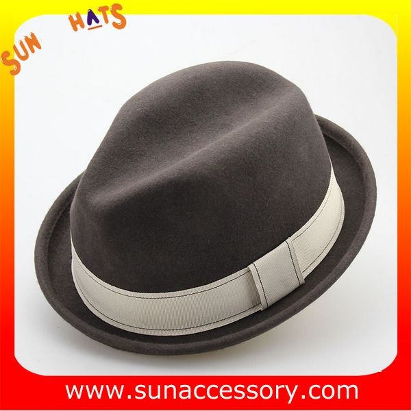 Fashion hot sale vintage hamburg snap brim mens 100% Australia wool felt hats