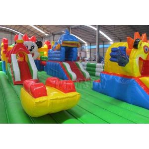 Durable Inflatable Fun City / Bouncy Castle Playground For Kindergarten