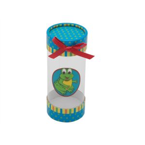 Little Plastic Presentation Box , Pvc Cylinder Packaging Box With Ribbon Bow