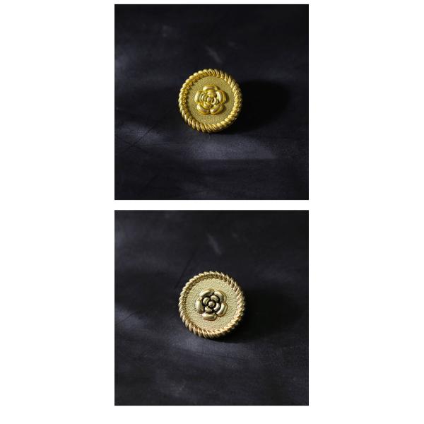 18mm light gold metal flower shape round high feet decorative jacket sweater coat button suit button