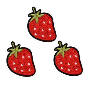 China Strawberry Infant Cartoon Embroidered Cloth Badges Applique For Apparel on sale
