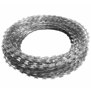 450mm Coil Diameter Galvanized Razor Barbed Wire For Mesh Fence