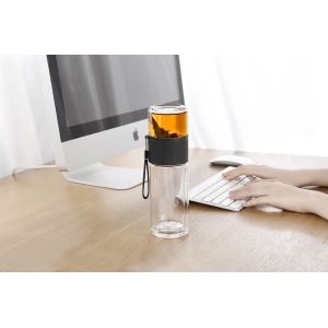 Transparent Borosilicate Double Wall Glass Tea Strainer Infuser OEM