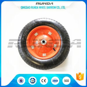 China Middle Size Heavy Duty Rubber Wheels 13X3.25-8 Solid Steel Rim With Screws on sale
