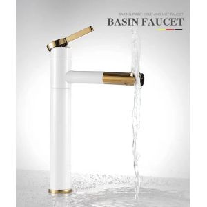 Single Handle Brushed Brass Sanitary Ware Faucet For Bathroom Basin