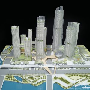 1/500 Scale Miniature Building Model with Refined Handmade and CNC Cutting for