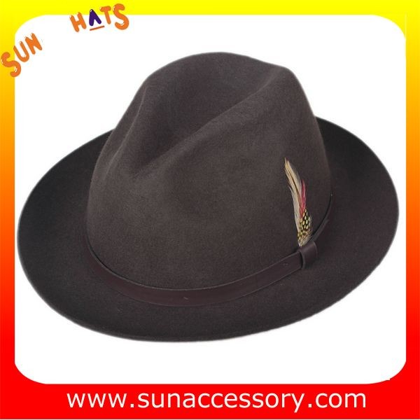 1088 Sun Accessory customized fashion mens fedora hats wool felt hats