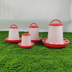 Durable Red And White Plastic Automatic Chicken Feeder Poultry Feeder Suitable