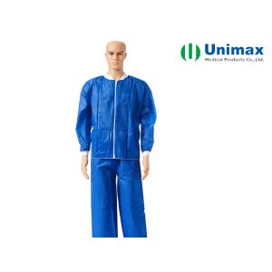 Buy cheap Non Woven Lab Coat With Zipper, Knitted Collar from wholesalers