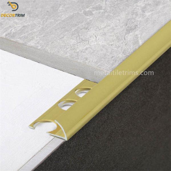 Buy 12mmx2.5meters Aluminium Tile Edging Strip Matt Gold External at wholesale prices