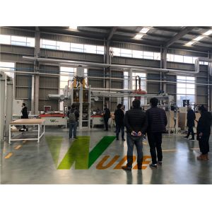 Furniture Short Cycle Lamination Line PLC Control For MDF And Particle Board