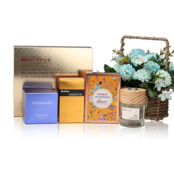 Rectangle Skin Care Cosmetic Box Packaging / Custom Printed Cosmetic Paper Box