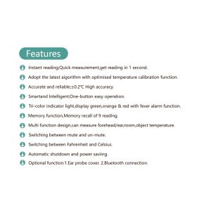 Multifunction Contactless Digital Infrared Baby Thermometer 1 Second