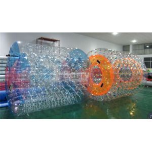 PVC 0.6 Or 0.9mm Inflatable Water Park Games , Inflatable Water Roller For