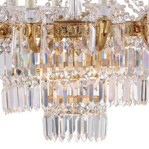 Brass and beveled glass chandelier Lighting for Project Lighting Fixtures (WH-PC