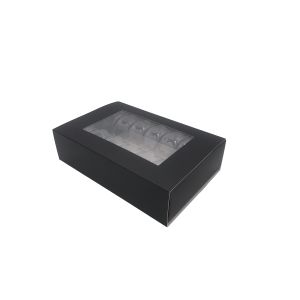 Matt Lamination Disposable Macaron Box Sleeve Packaging With Plastic Insert