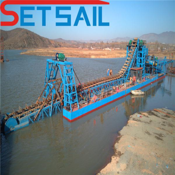 60m3-500m3 Capacity Customized Chain Bucket Sand Gold Dredger with Trommel