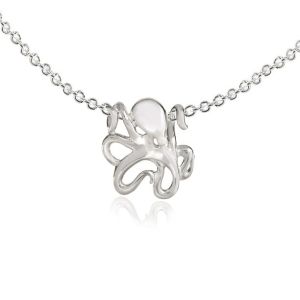 Miniature Octopus Necklaces for Women Sterling Silver- Octopus Jewelry for Women