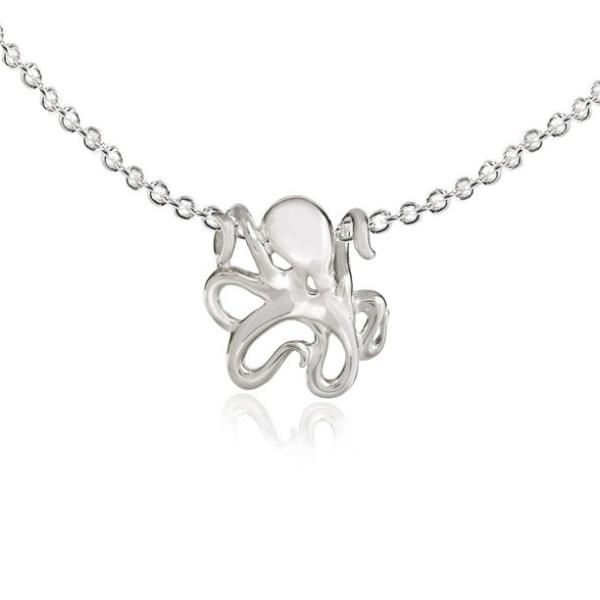 Miniature Octopus Necklaces for Women Sterling Silver- Octopus Jewelry for Women