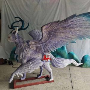 Weather Resistance Amusement Park Animatronics Chinese Ancient Animals Baize
