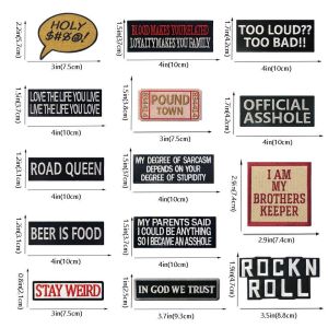 75% Embroidery Custom Motorcycle Patches Funny Text For Jacket Vest