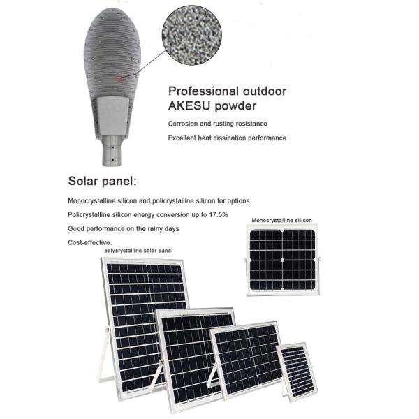 30000h Life IP65 100lm/W Waterproof LED Street Light With Solar Panel