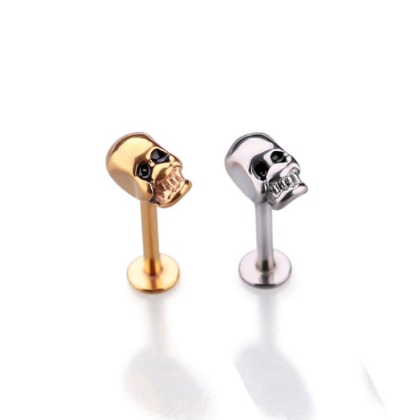 Buy Hot Sale Fashion Silver Skull Barbell Lip Bar Body Piercing Jewelry at wholesale prices