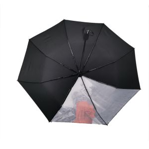 Lady Fashionable Auto Open Close Umbrella Rubber Coating Handle 21 Inches