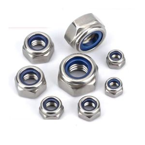 Direct Zinc Yellow-Chromate Plated DIN982 Hexagon Back Nuts with Nylon Self Lock