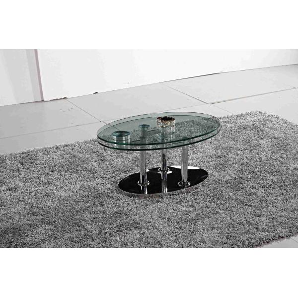 Folding Modern Glass Oval Dining Table Tempered Glass Stainless Steel Frame L200xW100xH75cm