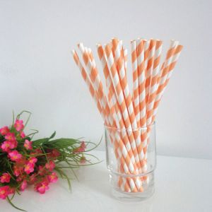 Bar Home Paper Drinking Straws , Disposable Biodegradable Paper Straws Safe