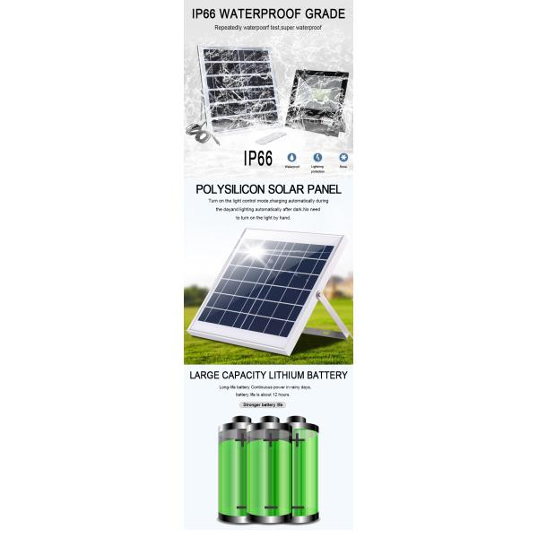 150 Watt IP66 Solar Flood Lights Multi Function Remote Control