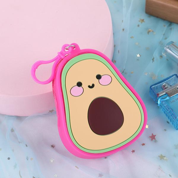 Cartoon Avocado Silicone Coin Wallets Cute Purse Headset Bag Makeup And Hair Accessories Bag Fun Toy Shoulder Purse Bag