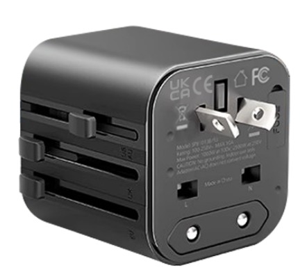 Convenient and Lightweight Universal 4-in-1 Power Adapter Supports US Europe UK