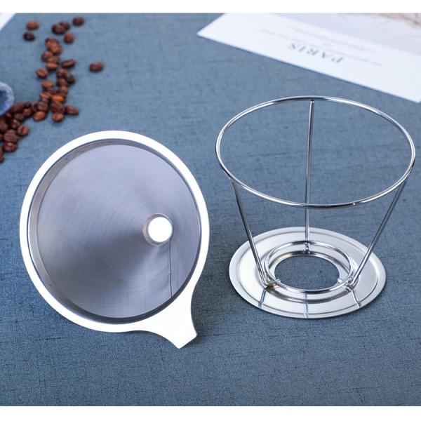V6 Pour over Stainless Steel Coffee Maker Tools with Transparent Glass Filter Dripper