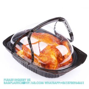 Disposable Pp Microwave Rotisserie Chicken Take Out Container Food Box With