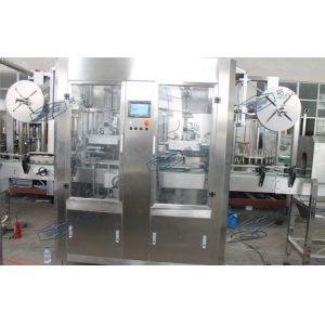 Industrial Automatic Labeling Machine , Beverage Bottle Double Head Sleeve