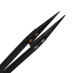 ESD Antistatic Stainless Steel Handle Ceramic Tweezers High Temperature