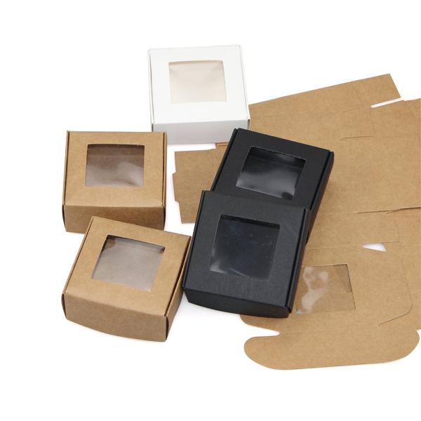 Buy Kraft paper transparent packaging box for handmade soap at wholesale prices