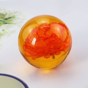 Transparent Resin Custom Crystal Paperweight , Leaf Paperweight