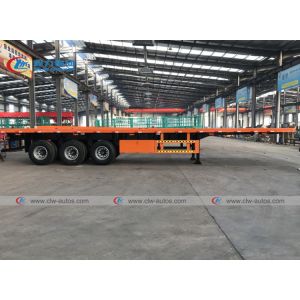 40FT 3 Axle 45 Ton Container Loading Flatbed Semi Trailer
