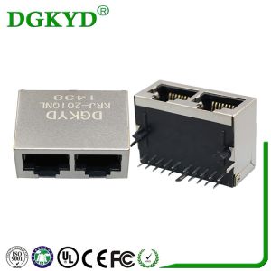 1x1 single port RJ45 Ethernet Connector 100Mb cat 5 manetic modular jack G/Y led