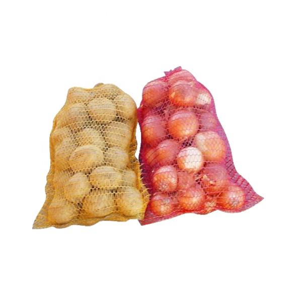 50*80 CM PE Knitted Raschel Mesh Bag for Potatoes Onions Customized Size and Sample