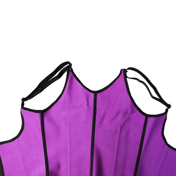 Purple Vest Corset Latex Waist Trainer 4 Steel Boned Adjustable Shoulder Strap Waist Trainer MH1052