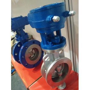 CF8 Stainless Steel Worm Gear Eccentric Butterfly Valve, Metal Seal Flange Type
