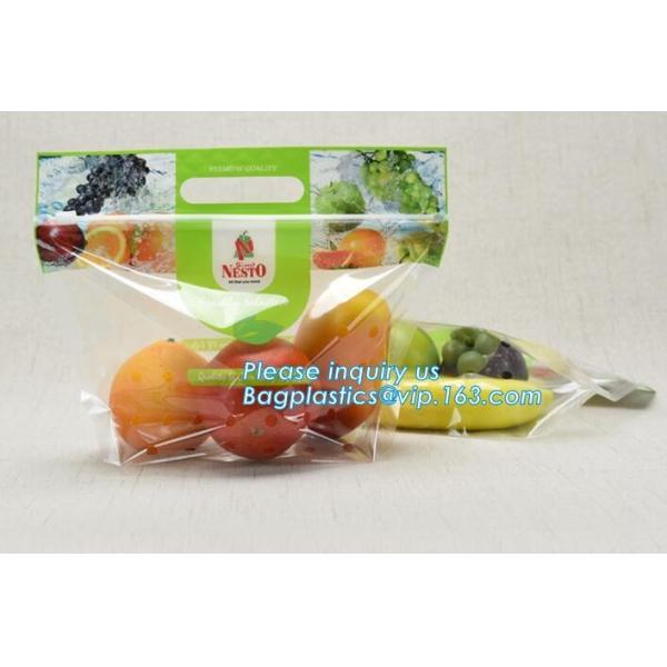 Quality Reusable PP PET PE Material Grape Packing Bags With Slider, slider zipper grape bag with holes, Custom Printing Freezer for sale