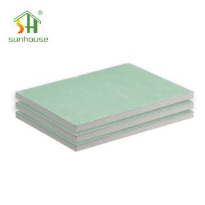 Customized Water Resistant Sheetrock , Green Moisture Plasterboard For Ceiling