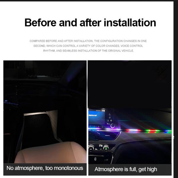 DC5V-12V RGB LED Car Interior Decoration Atmosphere Light Acrylic APP Control Hidden Style