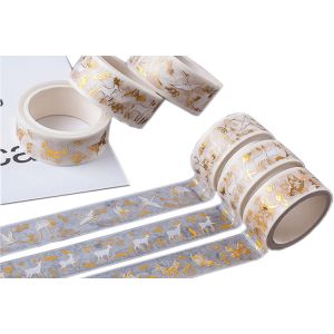 China Oil Proof CMYK Foil Washi Tape For Lipstick Packaging on sale