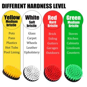 5 Pack Drill Brush Attachment Set 25mm Bristle Household